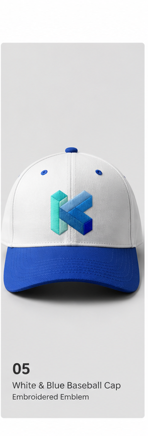 White & Blue Baseball Cap